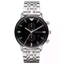 Emporio Armani Men's Black Dial Stainless Steel Chronograph Watch - AR0389